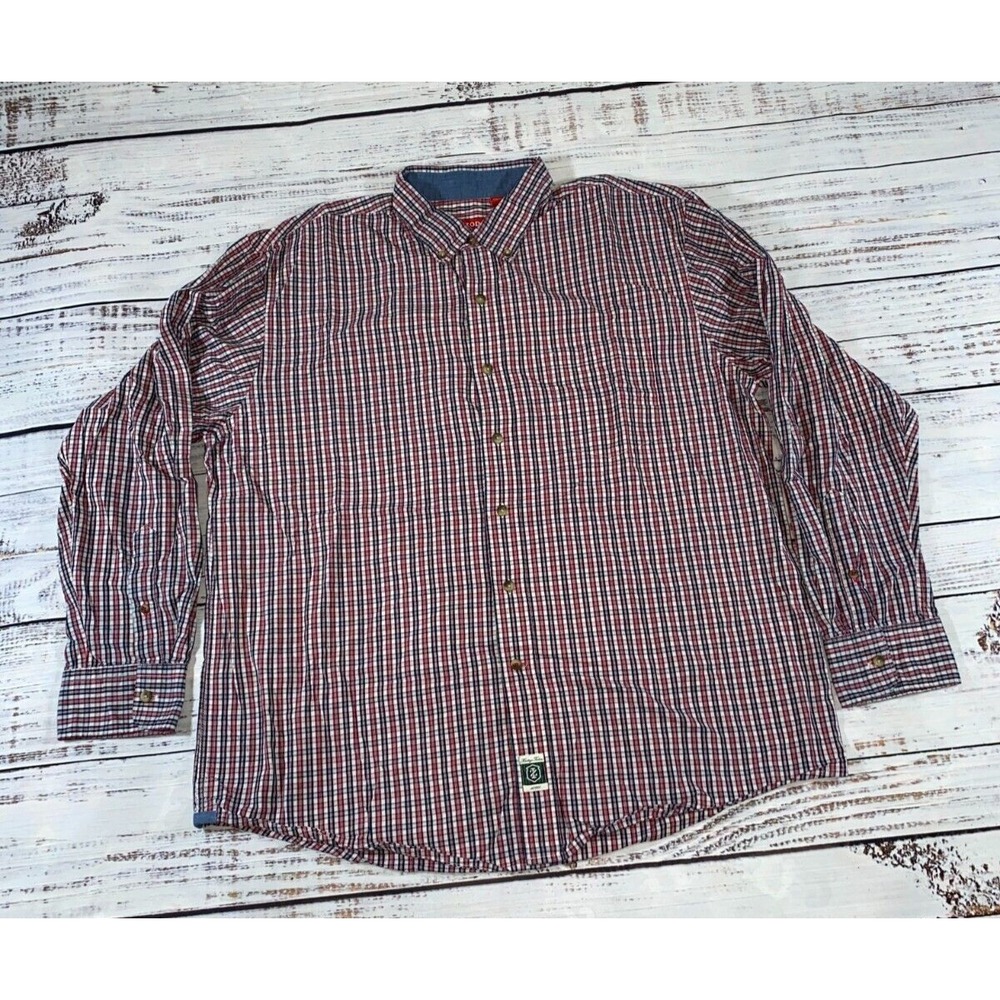 Izod Multicolor Shirt Men's XL Plaid Long Sleeve Collared Button-Down Classic